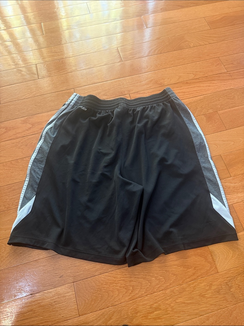 adidas Black Men's Athletic Shorts with Gray Side Panels - Picture 2 of 3
